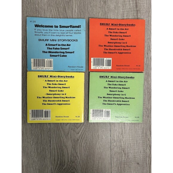 Smurf Mini Storybooks by Peyo Set of 4 Paperback 1980 1982 Smurf In The Air - Picture 6 of 13